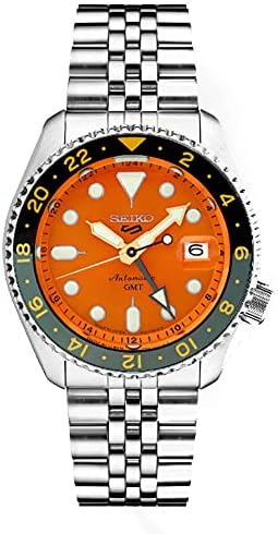 Seiko SSK005 Automatic Watch for Men - 5 -Sports - Orange Dial with Date Calenda...