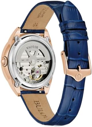 Bulova Sutton Classic Mother-of-Pearl Dial Blue Leather Strap Watch 34mm - 97L180