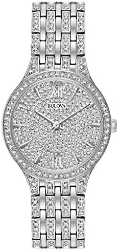 Bulova Ladies' Crystal Phantom Stainless Steel 2-Hand Quartz Watch, 440 Crystals and Pave Dial Style: 96L243
