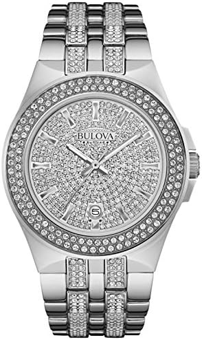 Bulova Men's Crystals Stainless Steel 3-Hand Quartz Watch Style: 96B235