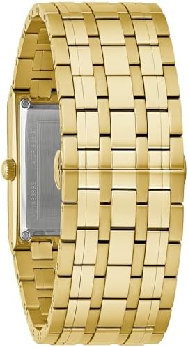 Bulova Marc Anthony Mens Modern Quadra Diamond Gold Stainless Steel Watch,Black Dial, Style:97D132