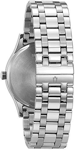Bulova Men's Classic Stainless Steel 3-Hand Date Calendar Quartz Watch, Grey Dial with Roman Numeral Markers Style: 96B261