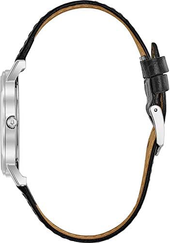 Bulova Men's Classic 3-Hand Calendar Date Quartz Leather Strap Watch, Buckle, 37mm