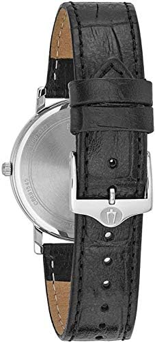 Bulova Men's Classic 3-Hand Calendar Date Quartz Leather Strap Watch, Buckle, 37mm