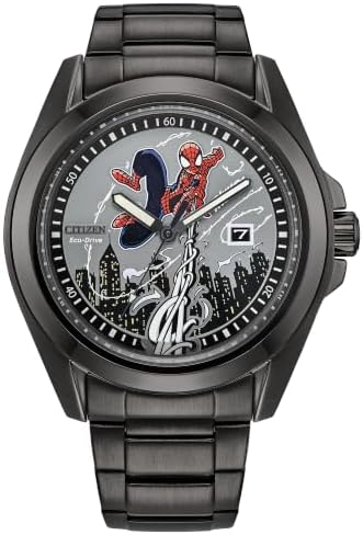 CITIZEN Men's Eco-Drive Spider-Man: 43mm Gray Case & Bracelet (AW1437-61W)
