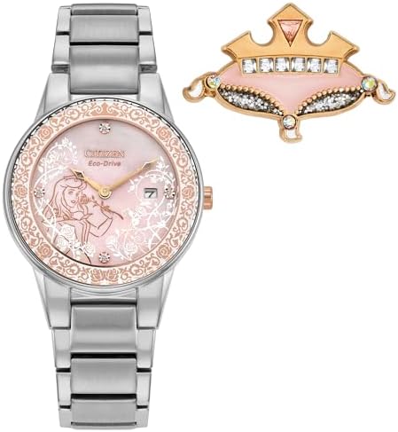 Citizen Women's Eco Drive Sleeping Beauty Aurora Enchanted Box Set, Stainless Steel Silver-Tone Bracelet Watch (GA1081-65N)