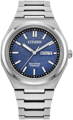 Citizen Men's Eco-Drive Zenshin Three-Hand Blue Dial Super Titanium Watch 39mm - AW0130-85L