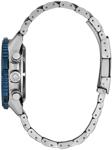 Citizen Men's Eco-Drive Blue Angels Promaster Navihawk Watch, Stainless Steel Bracelet, Chronograph Measures up to 60 Minutes, 12/24 Hour Time (Model: CA4667-53L)