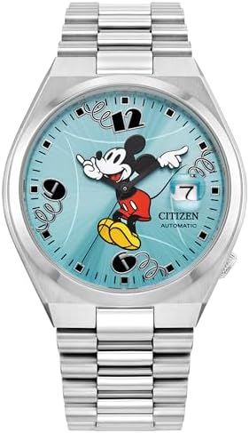 Citizen Unisex Automatic Tsuyosa Mickey Mouse, Sky Blue Sunray Dial, Stainless S...