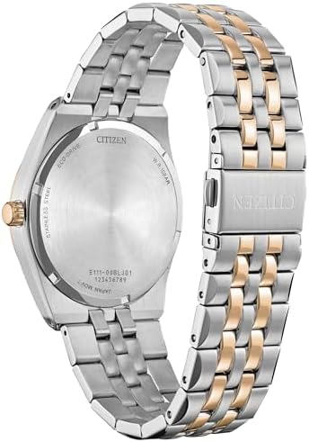 Citizen Men's Eco-Drive Corso Diamond Bezel Watch, Two-Tone Stainless Steel Bracelet Watch, 3 Hand, Date