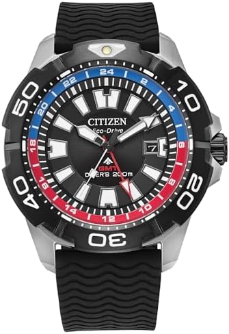 Citizen Men's Eco-Drive Promaster Sea Eco Dive, Stainless Steel Watch, Black Polyurethane Strap, Dual Time, Date
