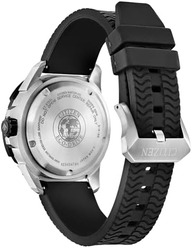 Citizen Men's Eco-Drive Promaster Sea Eco Dive, Stainless Steel Watch, Black Polyurethane Strap, Dual Time, Date
