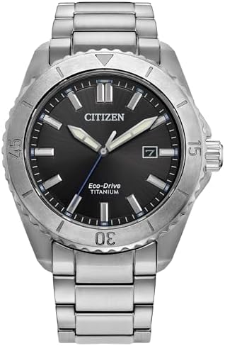 Citizen Men's Eco-Drive Brycen Sport Casual Watch, Silver-Tone Super Titanium Case, 3 Hand, Date