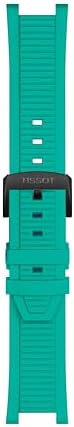 Tissot T-Race Chronograph, Swiss Quartz Watch for Men, 45mm, Stainless Steel Case, Teal Silicone Strap, Black Dial, T1414173705101
