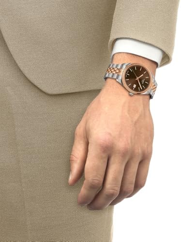 Tissot Ballade 40mm, Swiss Quartz Watch for Men, Stainless Steel Case, Brown Dial, T1564102229101