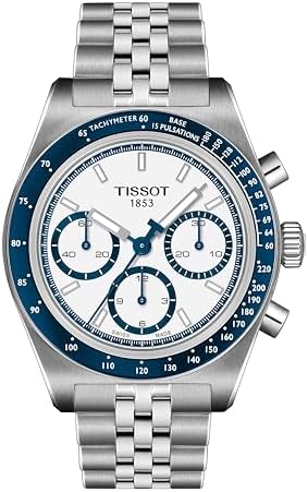 Tissot PR516 Chronograph, Swiss Mechanical Watch for Men, Stainless Steel Case and Bracelet, Valjoux, 41 mm, T1494621101100