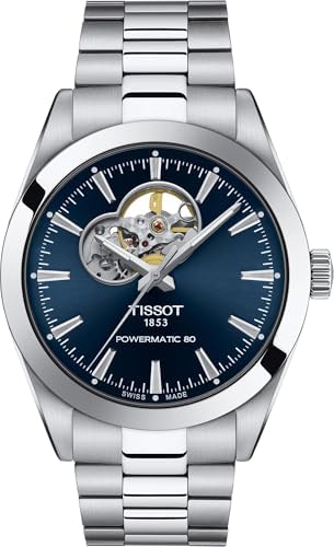 Tissot Mens Gentleman Powermatic 80 Open Heart 316L Stainless Steel case Automat...