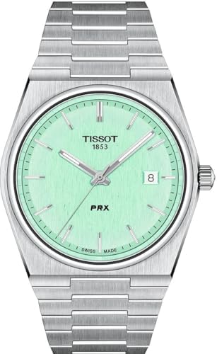 Tissot Mens PRX 316L Stainless Steel case Quartz Watches, Grey, Stainless Steel,...