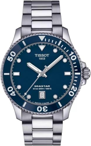 Tissot Unisex Seastar 1000 40mm 316L Stainless Steel case Quartz Watches, Grey, ...