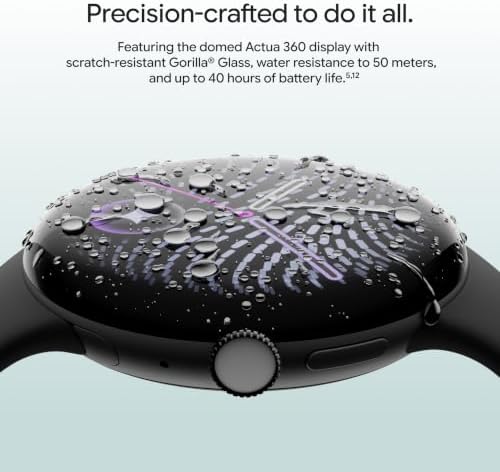 Google Pixel Watch 5 (41mm) - Android Smartwatch - Obsidian - Wi-Fi Gemini Intelligence, domed display, comprehensive health and fitness tracking