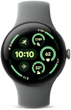 Google Pixel Watch 3 (45mm) 2024 Model - Android Smartwatch, Heart Rate Tracking, Fitbit Advanced Running, Fitness Insights, 24-Hour Battery - Matte Hazel Aluminum Case - Hazel Band - LTE (Renewed)