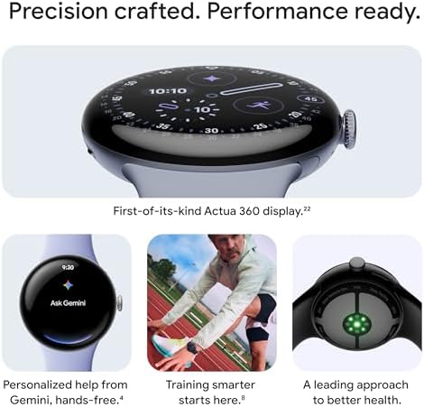 Google Pixel Watch 4 (45mm) - Smartwatch - Obsidian Active Band - Wi-Fi Android smartwatch, heart rate, fitness, and sleep tracking, 30-hour battery, Gemini built in, water resistant