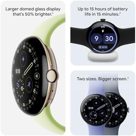 Google Pixel Watch 4 (45mm) - Smartwatch - Moonstone Active Band - Wi-Fi Android smartwatch, heart rate, fitness, and sleep tracking, 30-hour battery, Gemini built in, water resistant