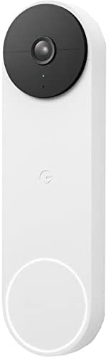Google Nest Doorbell (Battery) - Snow 6x digital zoom video doorbell, HD, 24/7 live view, Night vision, HDR, works with Google Home & Gemini