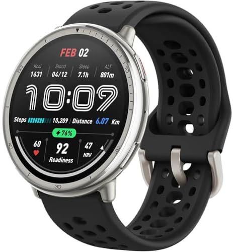 Amazfit Active 2 Smart Watch 44mm, GPS Maps with Direction, Fitness Tracker, 10 Day Battery, Sleep Monitor, 160+ Sport Modes, Water Resistant, Black Silicone (Renewed)