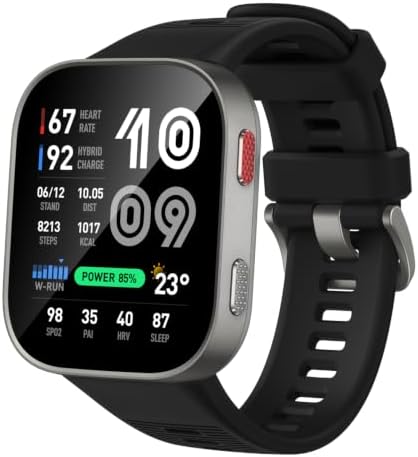 Amazfit Bip Max Smart Watch, 2.07" AMOLED Display, GPS, iOS/Android 50mm, 20-Day Battery, Water-Resistant, 4GB Storage, Offline Maps, Fitness Tracker, Hybrid Training, 150+ Sports, HYROX Mode