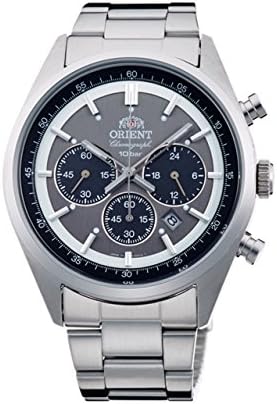 Orient Sporty Neo 70's Neo Seventees Solar Panda Wristwatch, Dark Gray