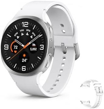Samsung Galaxy Watch 8 (2025) Bluetooth Smartwatch, US Version – Fitness & Sleep Tracking,Heart Rate Monitor, Android Compatible (Not for iOS) – with Extra Hybrid Band (Silver, 44mm)