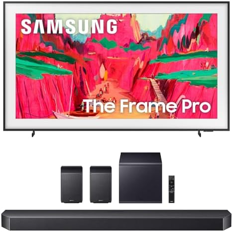 Samsung QN65LS03FWFXZA 65 Inch The Frame Wireless 4K Neo QLED TV with a HW-Q990F Q Series Soundbar 11.1.4 Ch Subwoofer with Rear Speakers (2025)