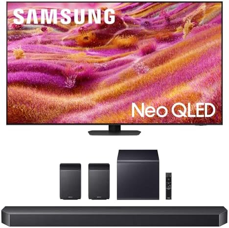 Samsung QN75QN90FAFXZA 75 Inch Neo QLED 4K QN90F Vision AI Smart TV with a HW-Q990F Q Series Soundbar 11.1.4 Ch Subwoofer with Rear Speakers (2025)