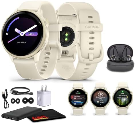 Garmin Vivoactive 6 GPS Smartwatch (Gold) Bundle