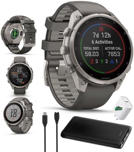 Garmin Fenix 9 Pro Solar 47mm Titanium GPS Smartwatch Pebble Gray Band
