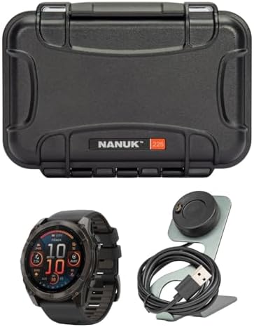 Garmin Fenix 8 Sapphire GPS Smartwatch 51mm (Black/Pebble Gray) Bundle