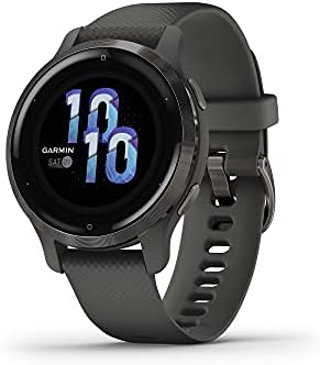 Garmin Venu 2S, Smaller-Sized GPS Smartwatch with Advanced Health Monitoring and Fitness Features, Slate Bezel with Graphite Case and Silicone Band, (010-02429-00)
