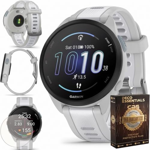 Garmin Forerunner 165 GPS Running AMOLED Smartwatch 43mm Bundle