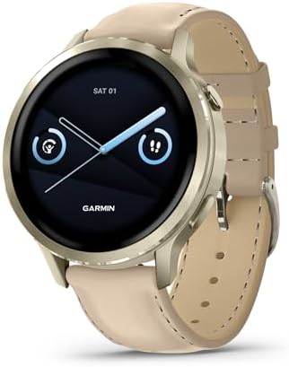 Garmin Venu 4, Advanced Fitness Smartwatch, 41mm, Light Sand Leather