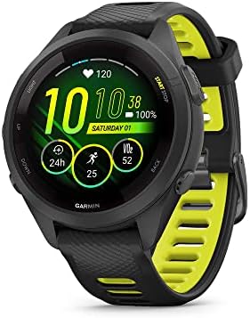 Garmin Forerunner 265S, Running Smartwatch, 42mm, Black/Amp Yellow