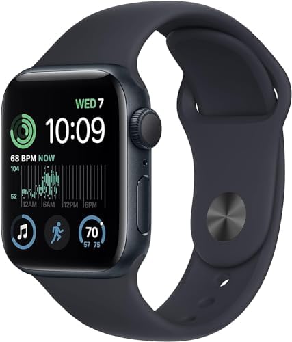 Apple Watch SE (2nd Gen) (GPS, 40mm) - Midnight Aluminum Case with Midnight Sport Band, M/L (Renewed Premium)