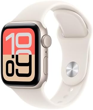 Apple Watch SE 3 [GPS 40mm] Smartwatch with Starlight Aluminum Case with Starlight Sport Band - M/L. Fitness and Sleep Trackers, Heart Rate Monitor, Always-On Display, Water Resistant