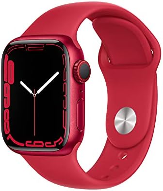 Apple Watch Series 7 [GPS + Cellular 41mm] Smart watch w/ (PRODUCT)RED Aluminum Case with (PRODUCT)RED Sport Band. Fitness Tracker, Blood Oxygen & ECG Apps, Always-On Retina Display, Water Resistant