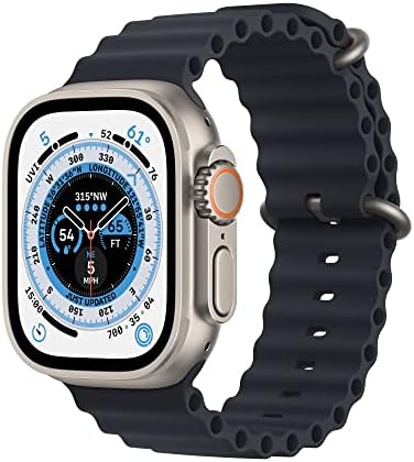 Apple Watch Ultra [GPS + Cellular 49mm] Smart Watch w/Rugged Titanium Case & Midnight Ocean Band. Fitness Tracker, Precision GPS, Action Button, Extra-Long Battery Life, Brighter Retina Display