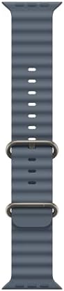Apple Watch Band - Ocean Band - 49mm - Anchor Blue - One Size - Natural Titanium Finish