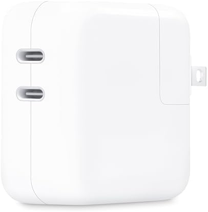 Apple 35W Dual USB-C Port Power Adapter: Fast and Convenient Charging, Type C Wall Charger