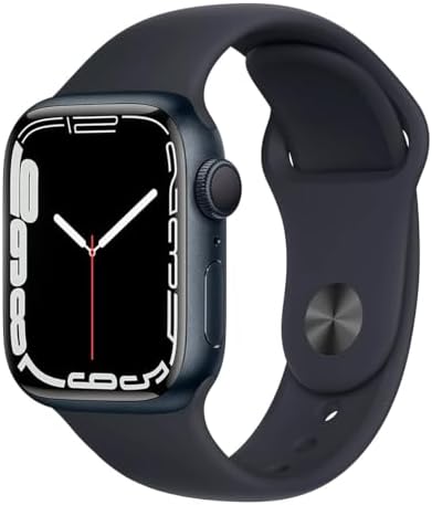 Apple Watch Series 7 (GPS, 41mm) Midnight Aluminum Case with Midnight Sport Band...