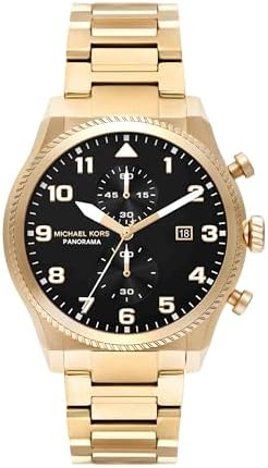 Michael Kors Panorama Men's Watch, Stainless Steel Watch for Men with Steel or Leather Band
