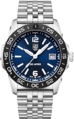 Luminox - Pacific Diver Ripple 3123.M - Mens Watch - 39mm Dive Watch - Swiss Quartz - 200M Water Resistant - Sapphire Crystal - Stainless Steel Case - Sporty Blue Dial - Watches for Men